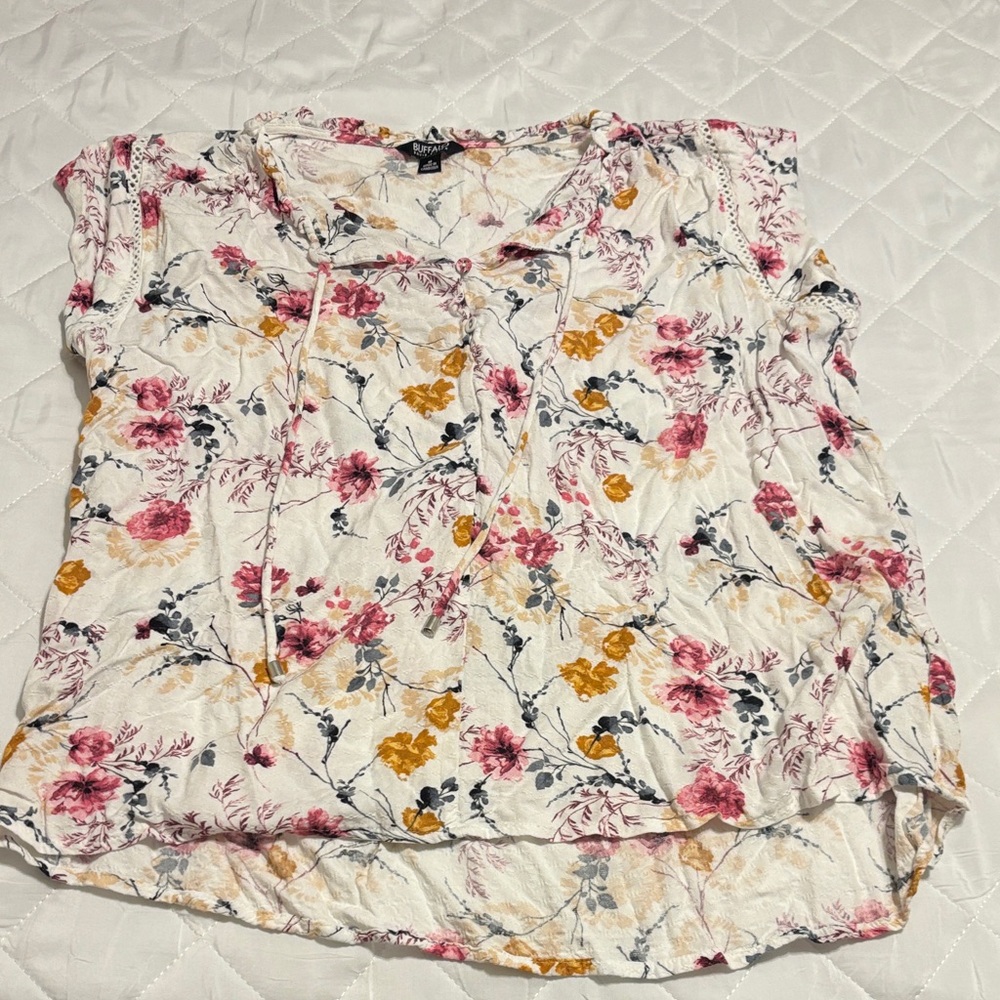 Sky Floral Blouse - Pink and Yellow